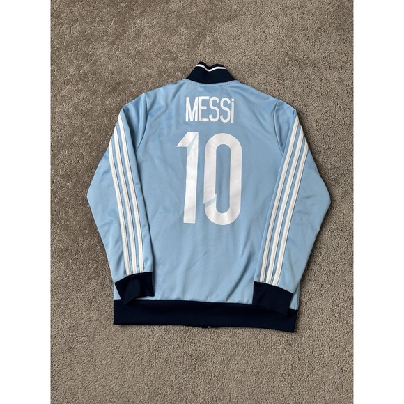 Boys Zip Sweatshirt Adidas 2013-14 Argentina Messi #10 World Cup Size 13-14 Year - Picture 1 of 10